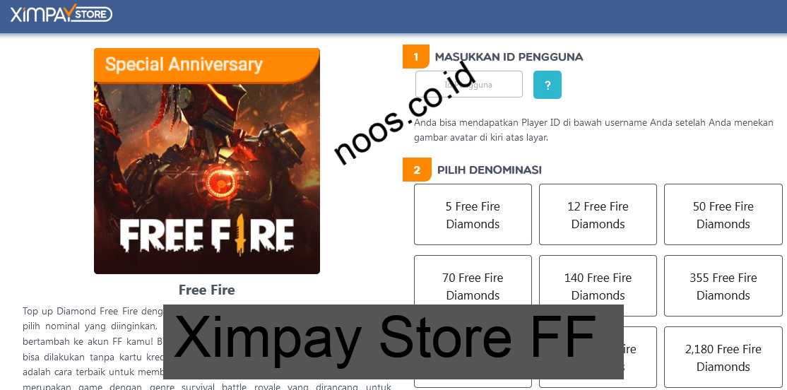 Ximpay Store FF Top Up Diamond Free Fire Giveaway Promo Discount
